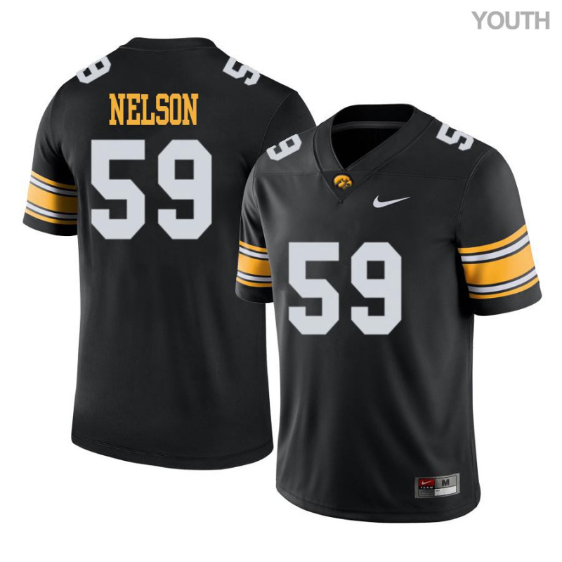 Youth Iowa Hawkeyes NCAA #59 Nathan Nelson Black Authentic Nike Alumni Stitched College Football Jersey LJ34H15MX